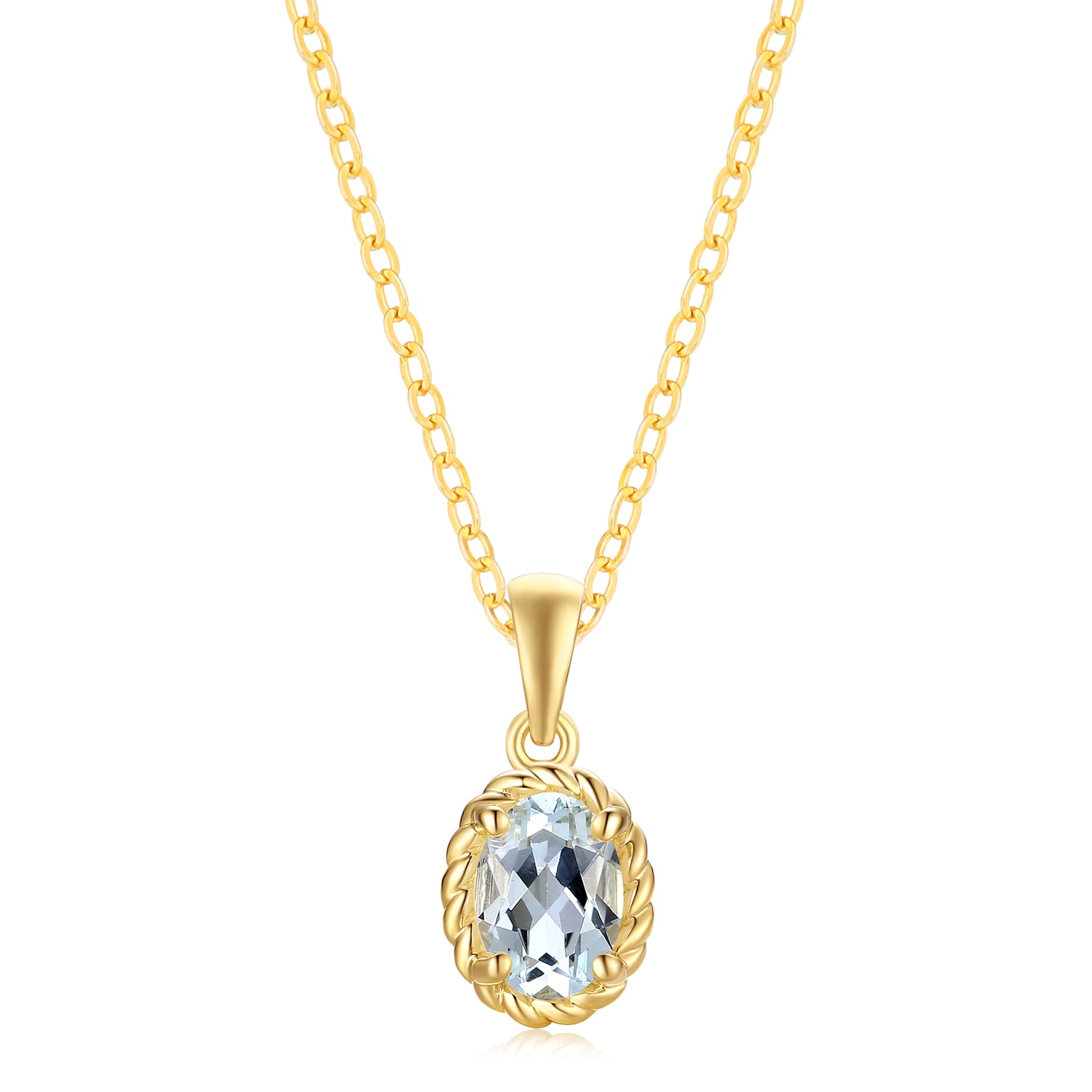 Aquamarine on sale solitaire necklace