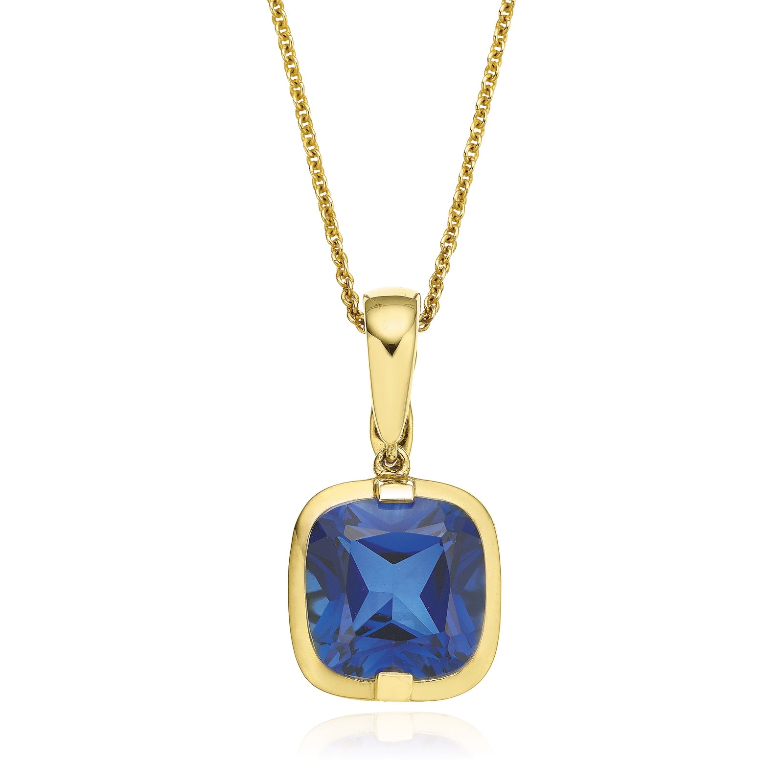 Blue sapphire store pendant yellow gold