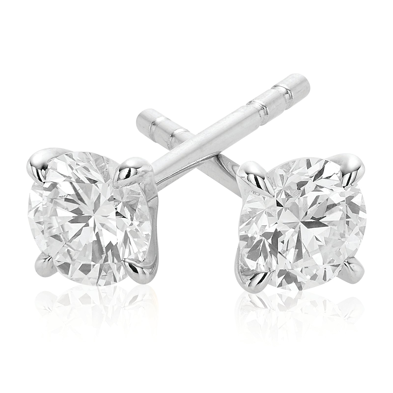 Round Brilliant Lab Diamond Stud Earrings