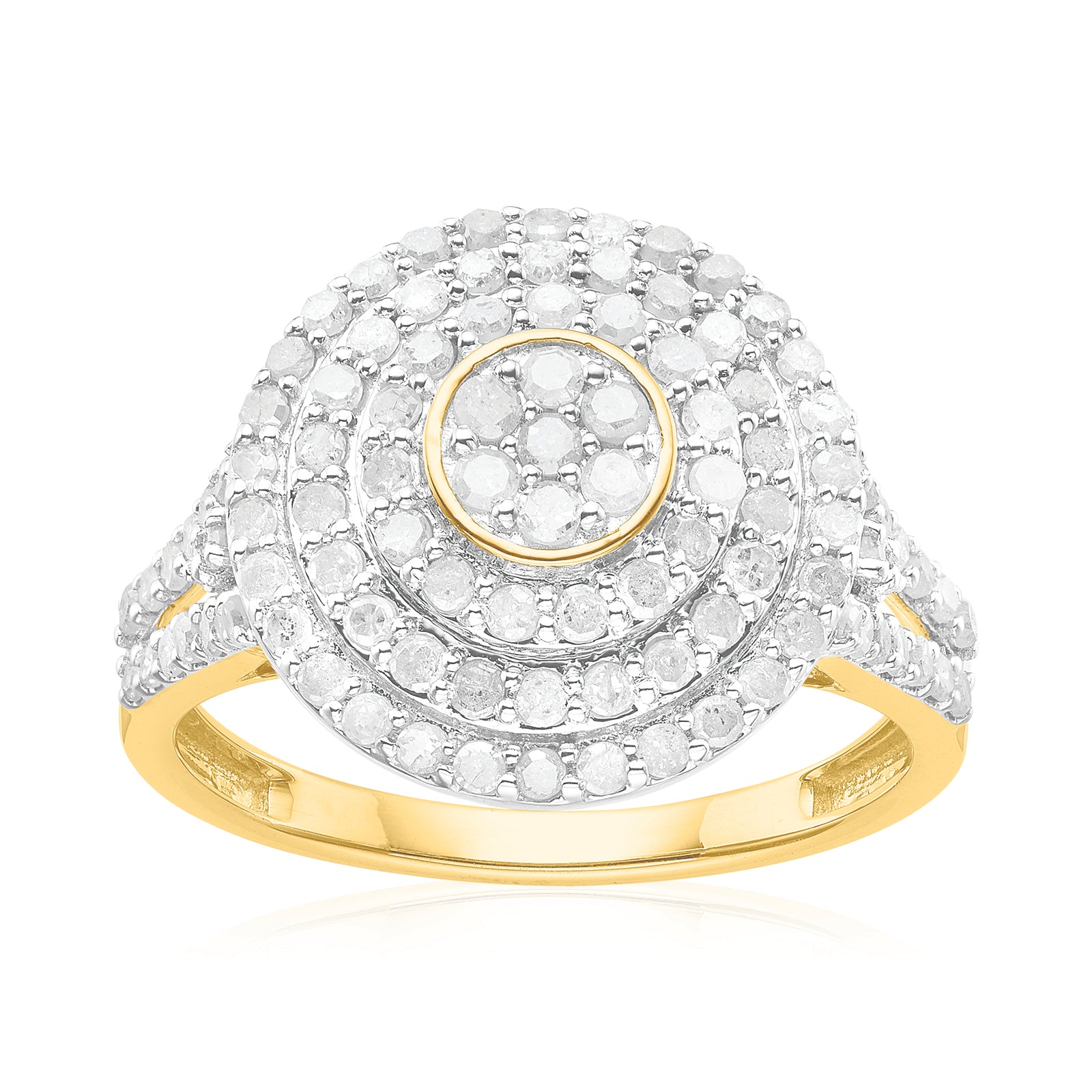 9ct Yellow Gold with Round Cut 1 CARAT tw of Diamond Ring – Zamels