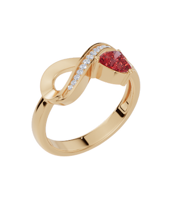 Peronalised Heart Birthstone Cubic Zirconia Ring