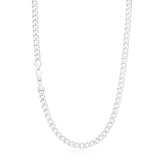 Sterling Silver 55cm Curb Bevelled Chain