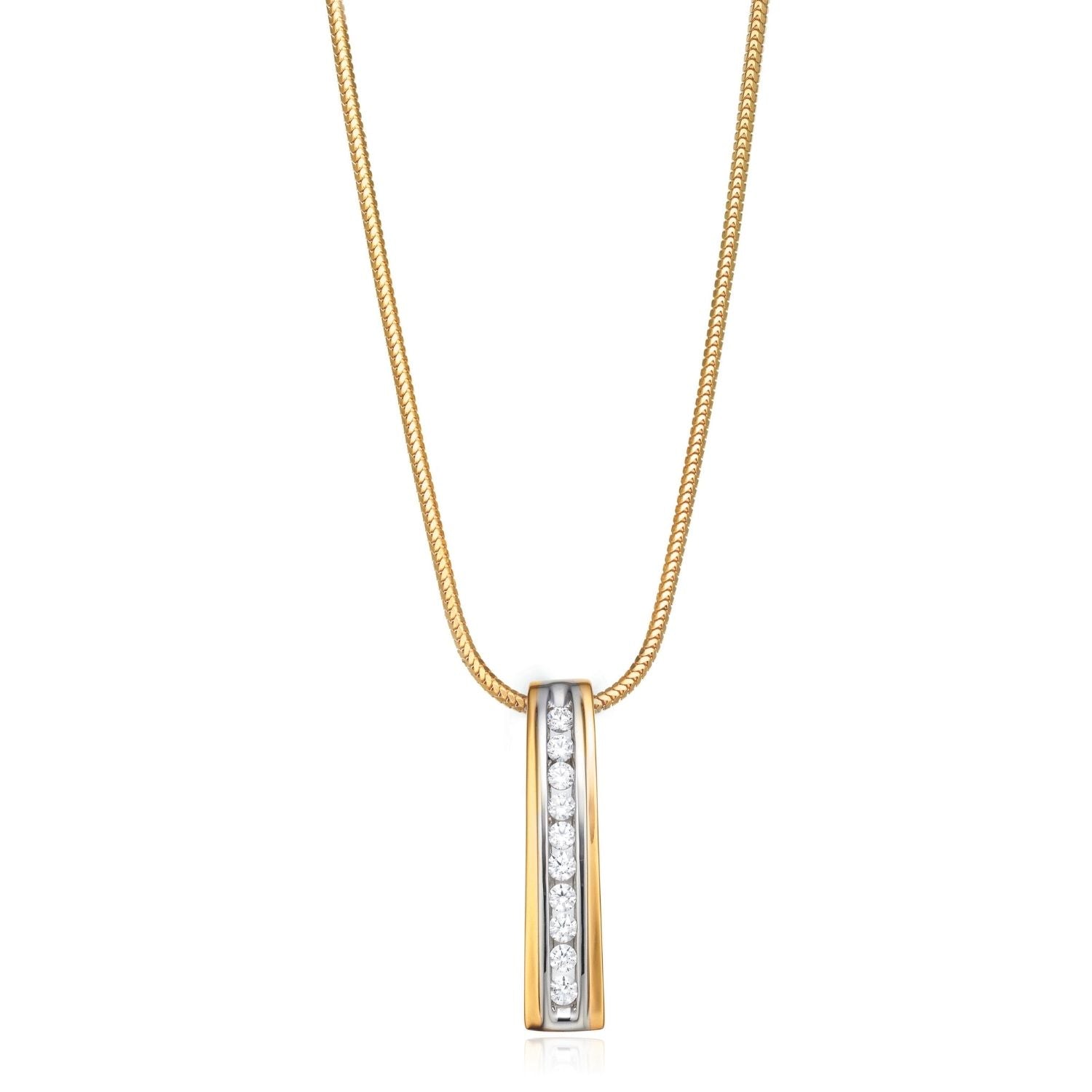 9ct Yellow Gold Diamond Pendant