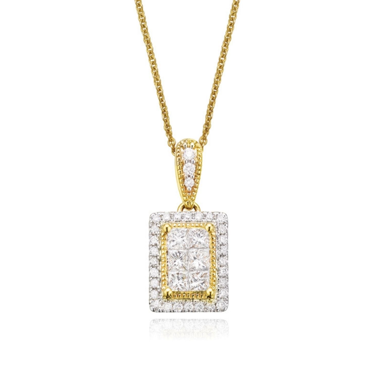 14k gold necklace with 2024 diamond pendant