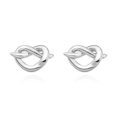 Sterling Silver Diamond Infinite Heart Earrings