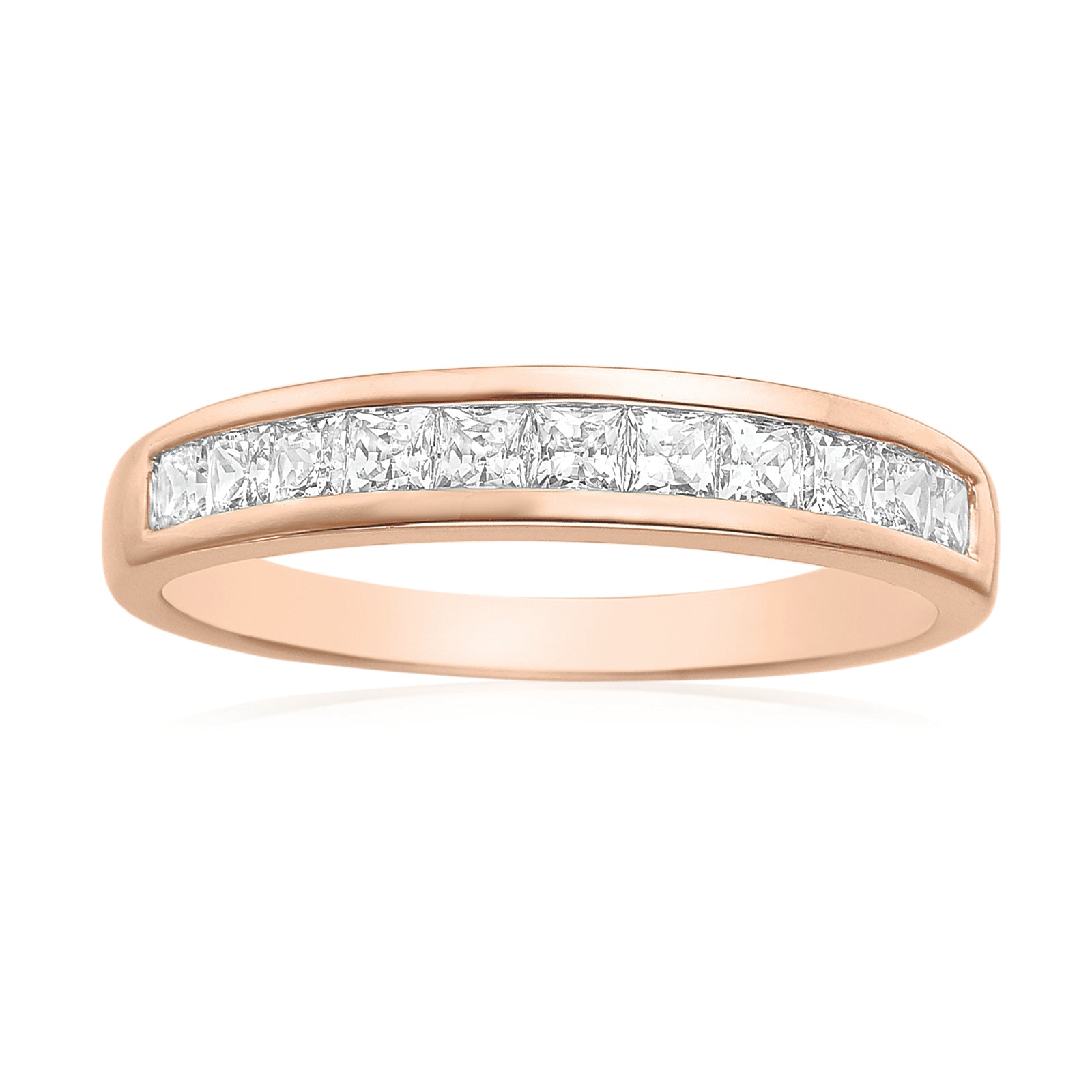 Hush 9ct Rose Gold Princess Cut 0.50 Carat tw Diamond Simulants Ring ...