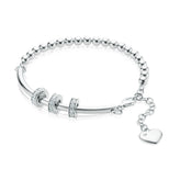 Sterling Silver Cubic Zirconia Charm Bracelet