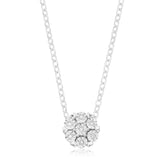 9ct White Gold Round Brilliant Cut 0.03 Carat tw Round Pendant