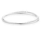 Sterling Silver 65mm Twist Gold Bangle