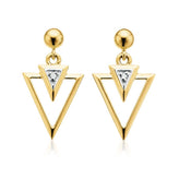 9ct Yellow Gold Diaset Earrings