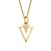 9ct Yellow Gold Round Cut Diaset Pendant