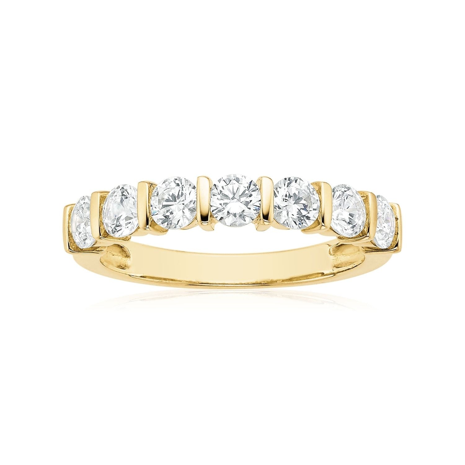 Hush 9ct Yellow Gold Round Cut 1.25 Carat tw Diamond Simulants Ring