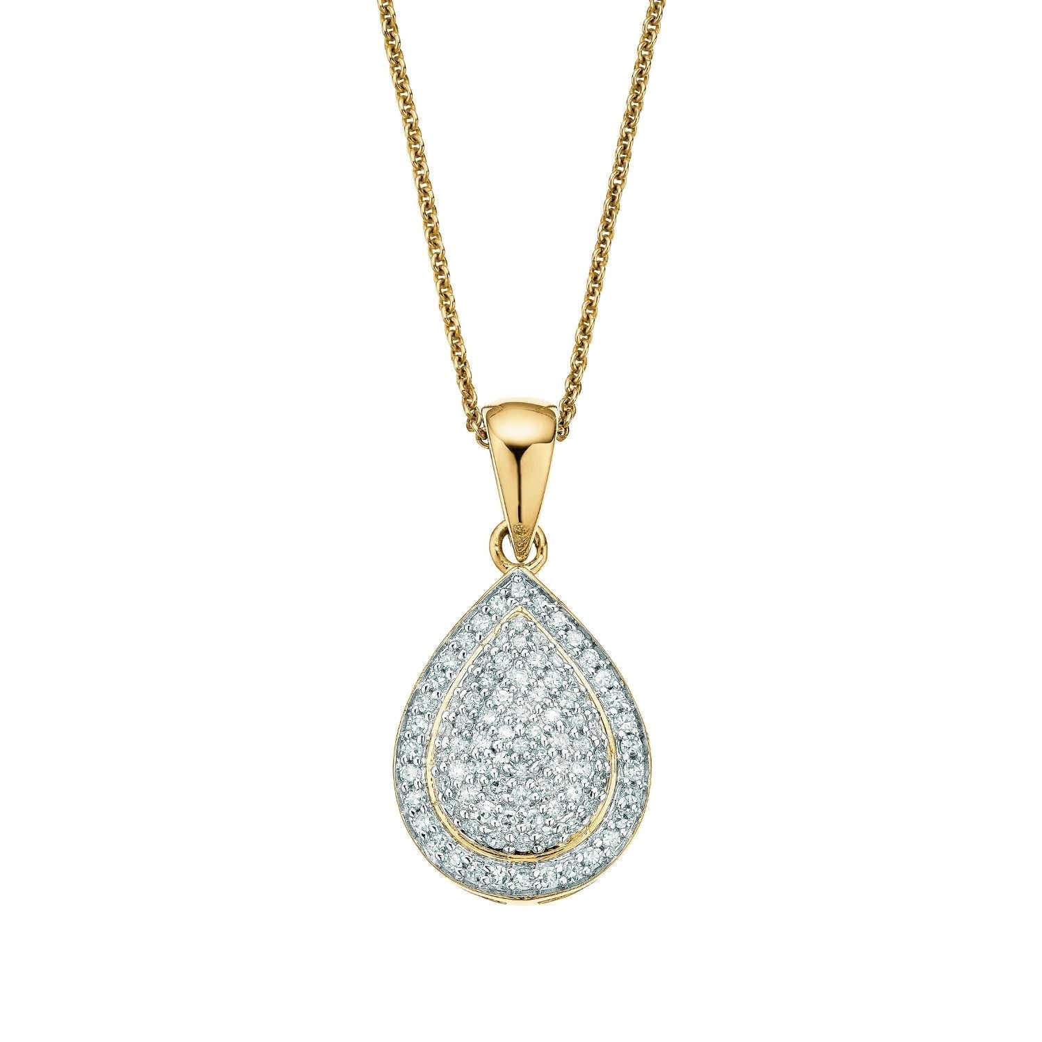 9ct Yellow Gold Round Cut 0.50 Carat tw Diamond Pendant – Zamels