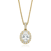 Hush 9ct Yellow Gold Oval & Round Cut 1.40 Carat tw Diamond Simulants Pendant