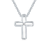 My First Diamond Kids Sterling Silver Round Brilliant Cut Diamond Set Cross Necklace