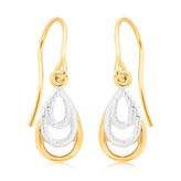 9ct Yellow Gold Tear Dop Earrings