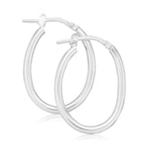 Sterling Silver 15x20mm Oval Hoop Earrings