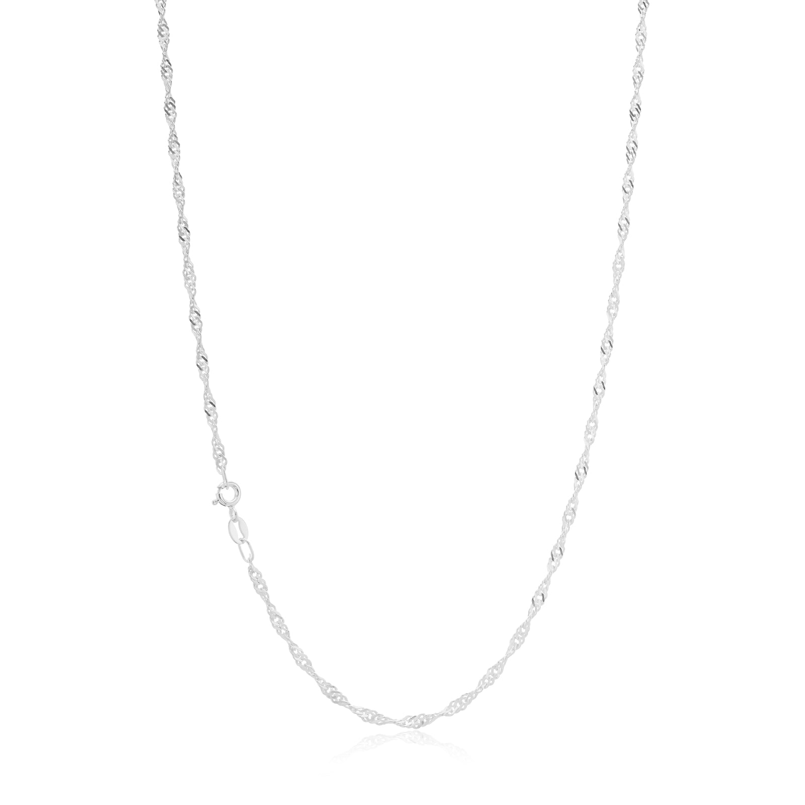 Sterling Silver 55cm Singapore Twist Chain