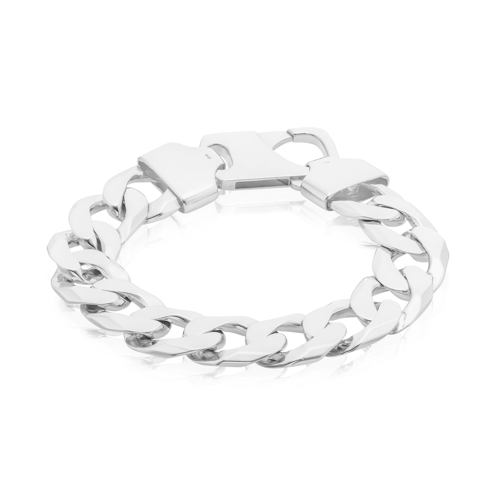 Sterling Silver 23cm Curb 450 Gauge Bracelet