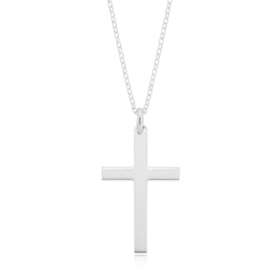 Sterling Silver 35x21mm Cross Pendant