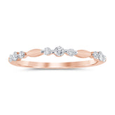 10ct Rose Gold Round Cut 0.18 Carat tw Diamond Ring