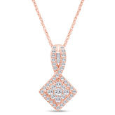 14ct Rose Gold Round Cut 0.38 Diamond Pendant