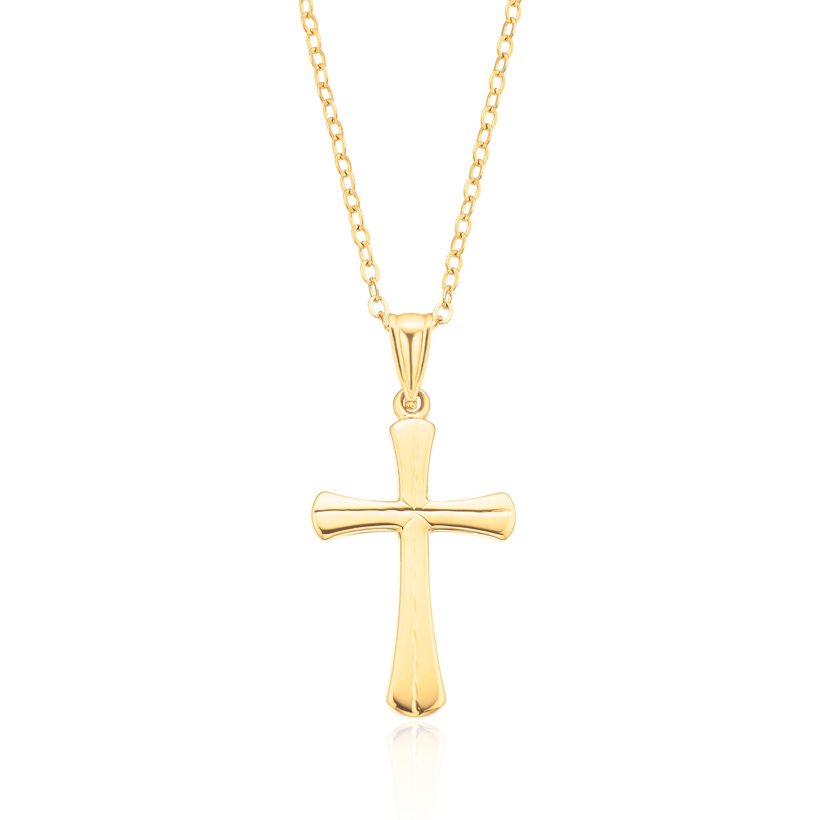 9ct Yellow Gold Diacut Cross Pendant – Zamels
