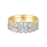 9ct Yellow and White Gold Round Brilliant Cut 0.34 Carat tw Diamond Bridal Set