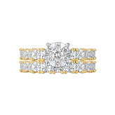 9ct Yellow and White Gold Round Brilliant Cut 0.34 Carat tw Diamond Bridal Set