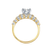 9ct Yellow and White Gold Round Brilliant Cut 0.34 Carat tw Diamond Bridal Set