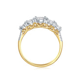 9ct Yellow and White Gold Round Brilliant Cut 0.34 Carat tw Diamond Dress Ring