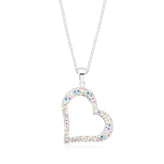 Eclipse 45 cm Sterling Silver with Austrian Crystal Heart Necklaces