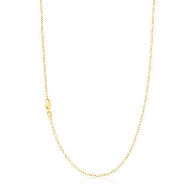 9ct Yellow Gold Silver Filled 50cm 1:3 Figaro Chain