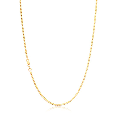 9ct Yellow Gold Silver Filled 50cm Box Chain