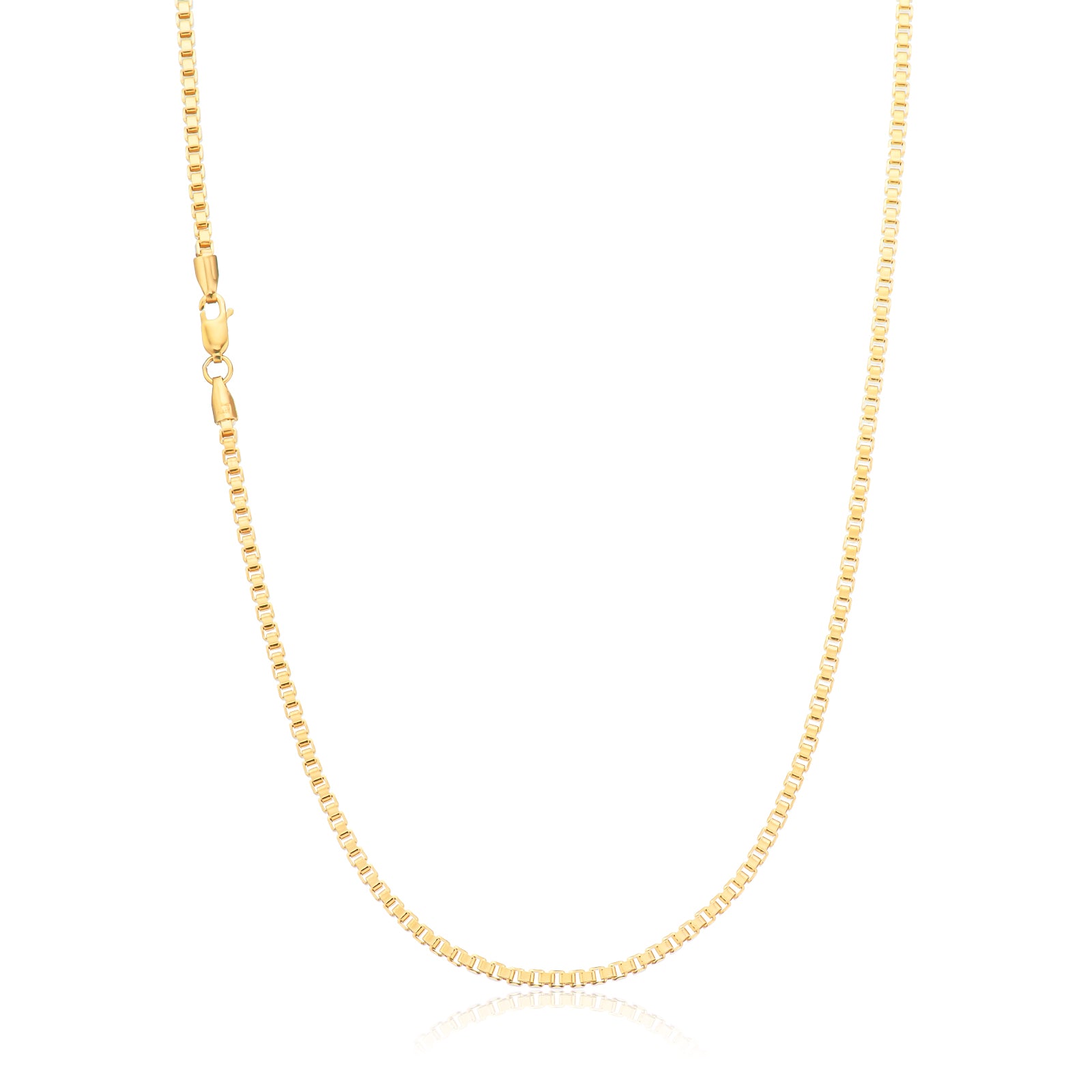 9ct Yellow Gold Silver Filled 50cm Box Chain