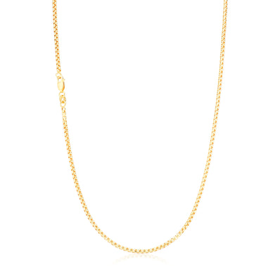 9ct Yellow Gold Silver Filled 50cm Box Chain