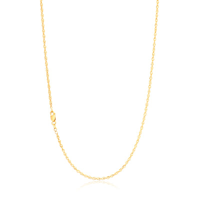 9ct Yellow Gold Silver Filled 45cm Singapore Chain