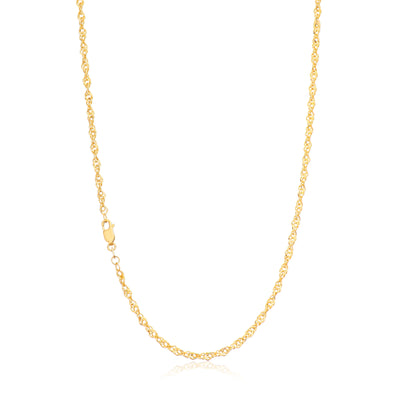 9ct Yellow Gold Silver Filled 45cm Singapore Chain