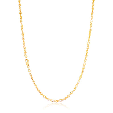 9ct Yellow Gold Silver Filled 50cm Singapore Chain