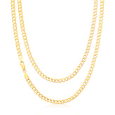 9ct Yellow Gold Silver Filled 55cm 100 Gauge Curb Chain