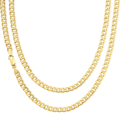 9ct Yellow Gold 55cm Flat Curb Hollow Chain