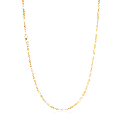 9ct Yellow Gold Silver Filled 50cm Round Belcher Chain