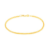 9ct Yellow Gold Silver Filled 19cm 60 Gauge Foxtail Bracelet