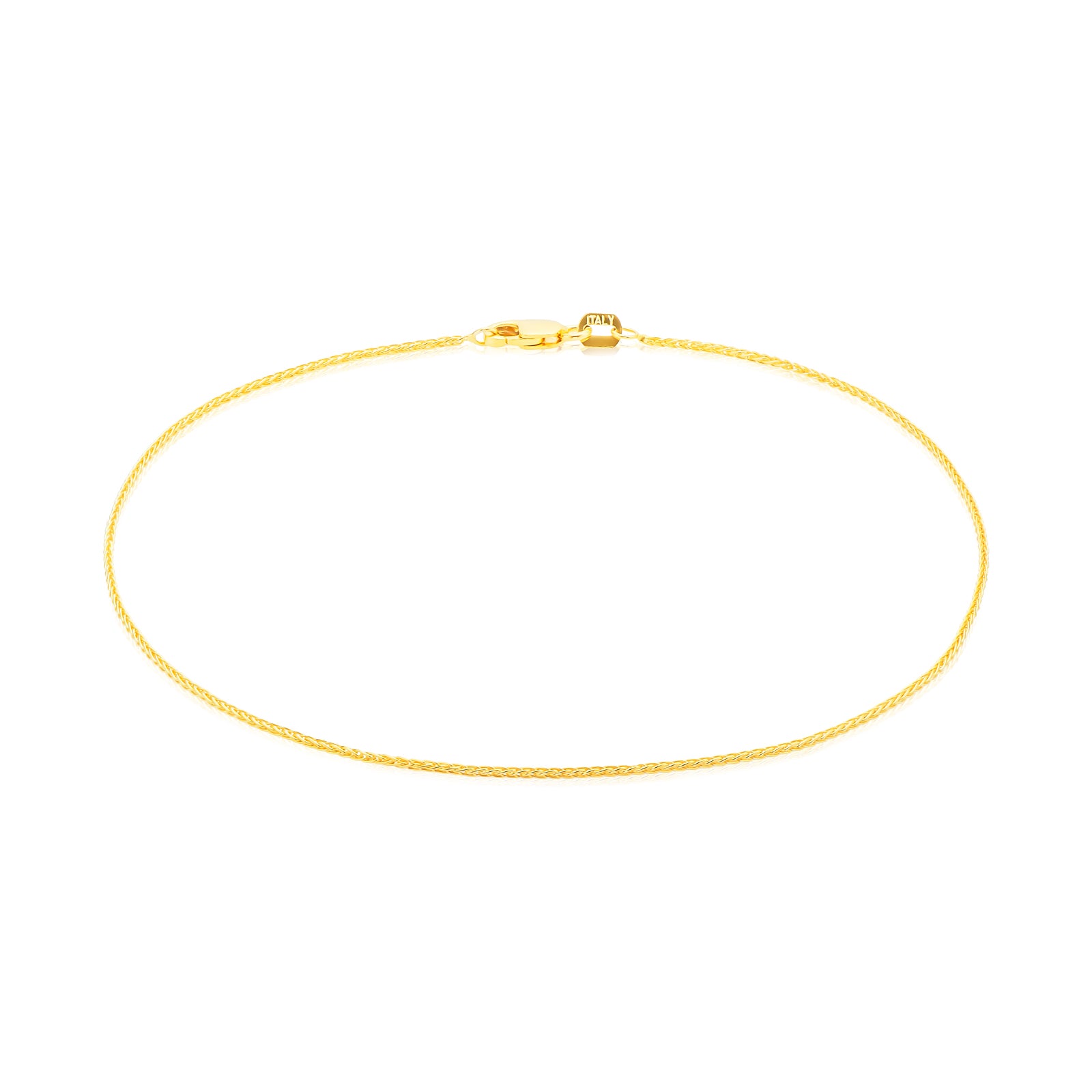 9ct Yellow Gold Silver Filled 25cm Foxtail 25 Gauge Anklet