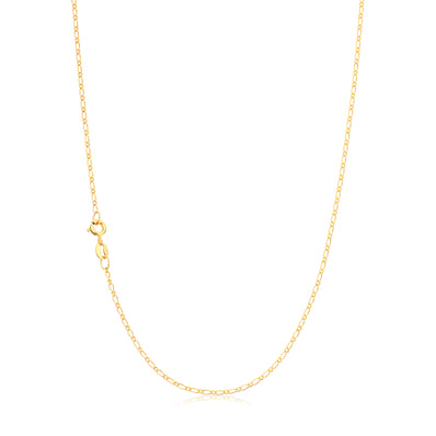 9ct Yellow Gold 45cm 100 Gauge 1:1 Figaro Chain