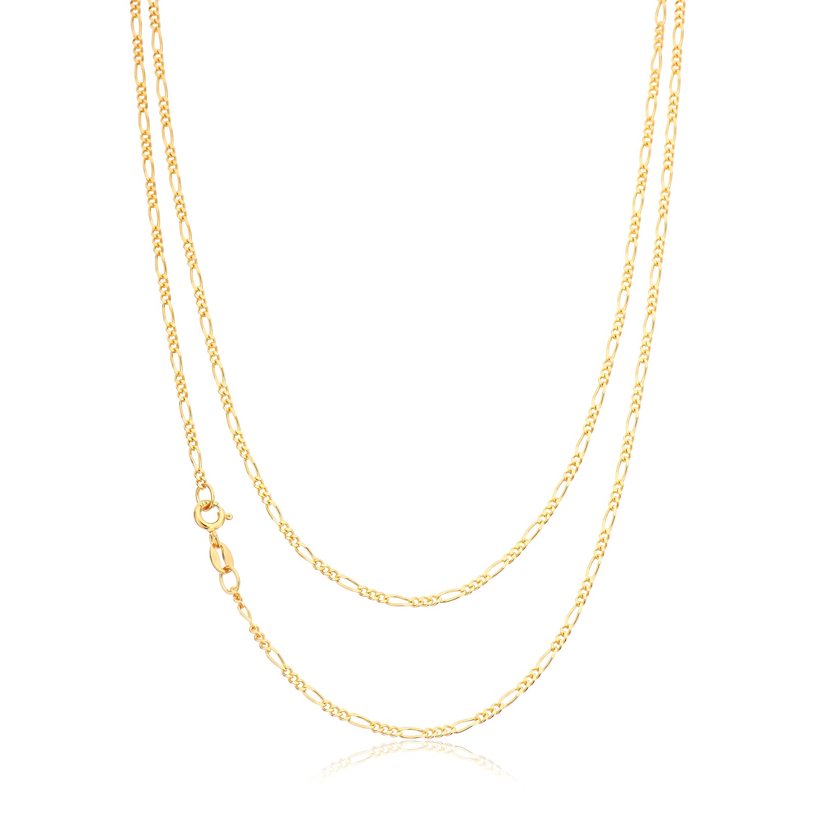 9ct Yellow Gold 60cm 50 Gauge 1:3 Figaro Chain