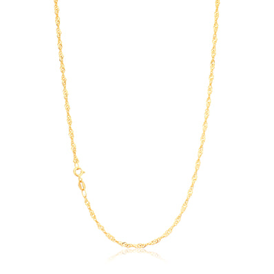 9ct Yellow Gold 40cm 40 Gauge Singapore Chain