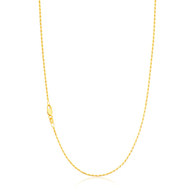 9ct Yellow Gold 50cm 30 Gauge Rope Chain