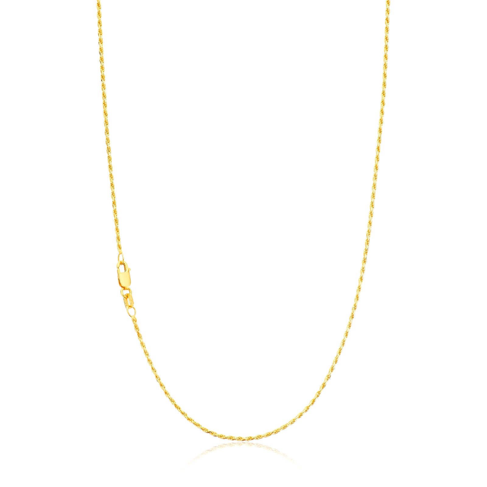 9ct Yellow Gold 50cm 30 Gauge Rope Chain