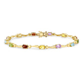 9ct Yellow Gold Oval Cut 18cm Multistone Bracelet